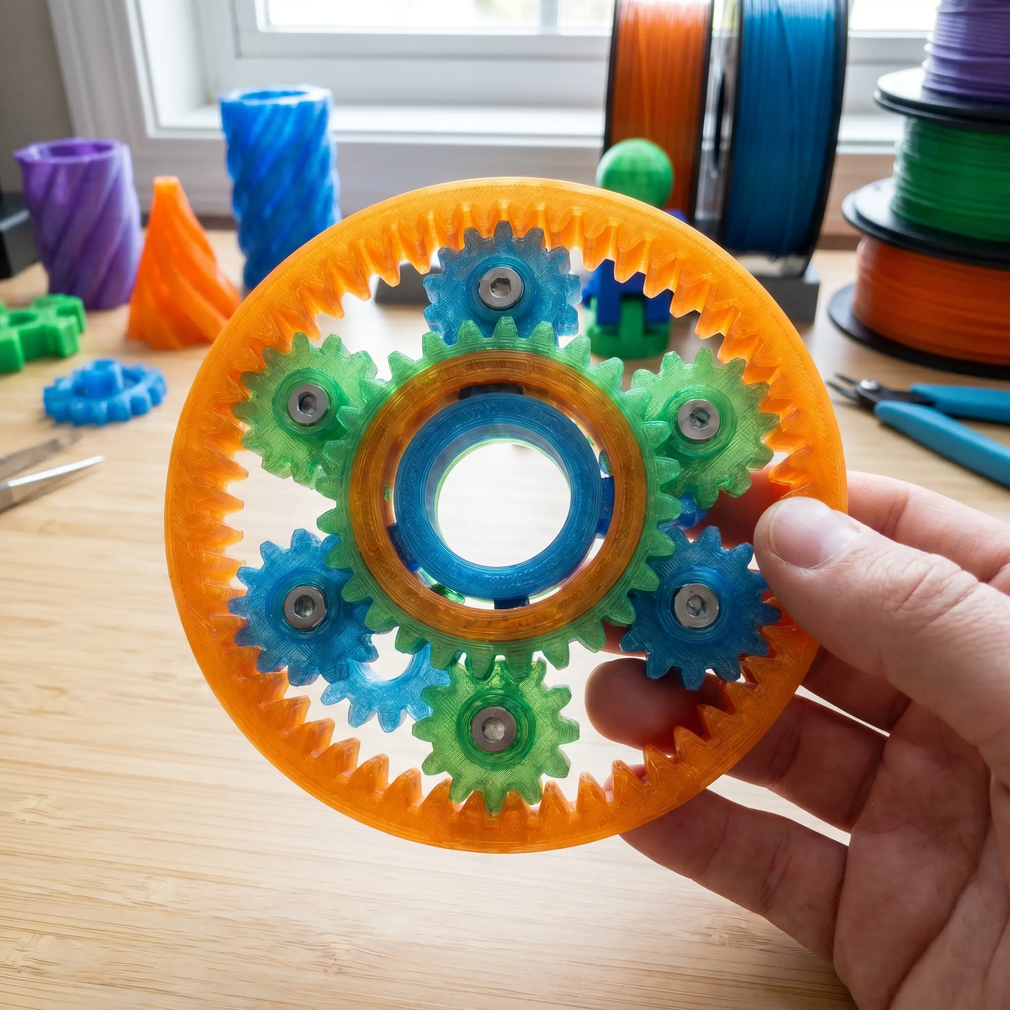 Print-in-Place Gear Fidget — community print